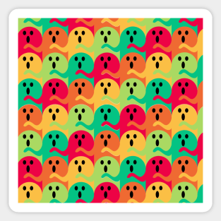 Ghost Tessellation Pattern (Retro Color) Sticker